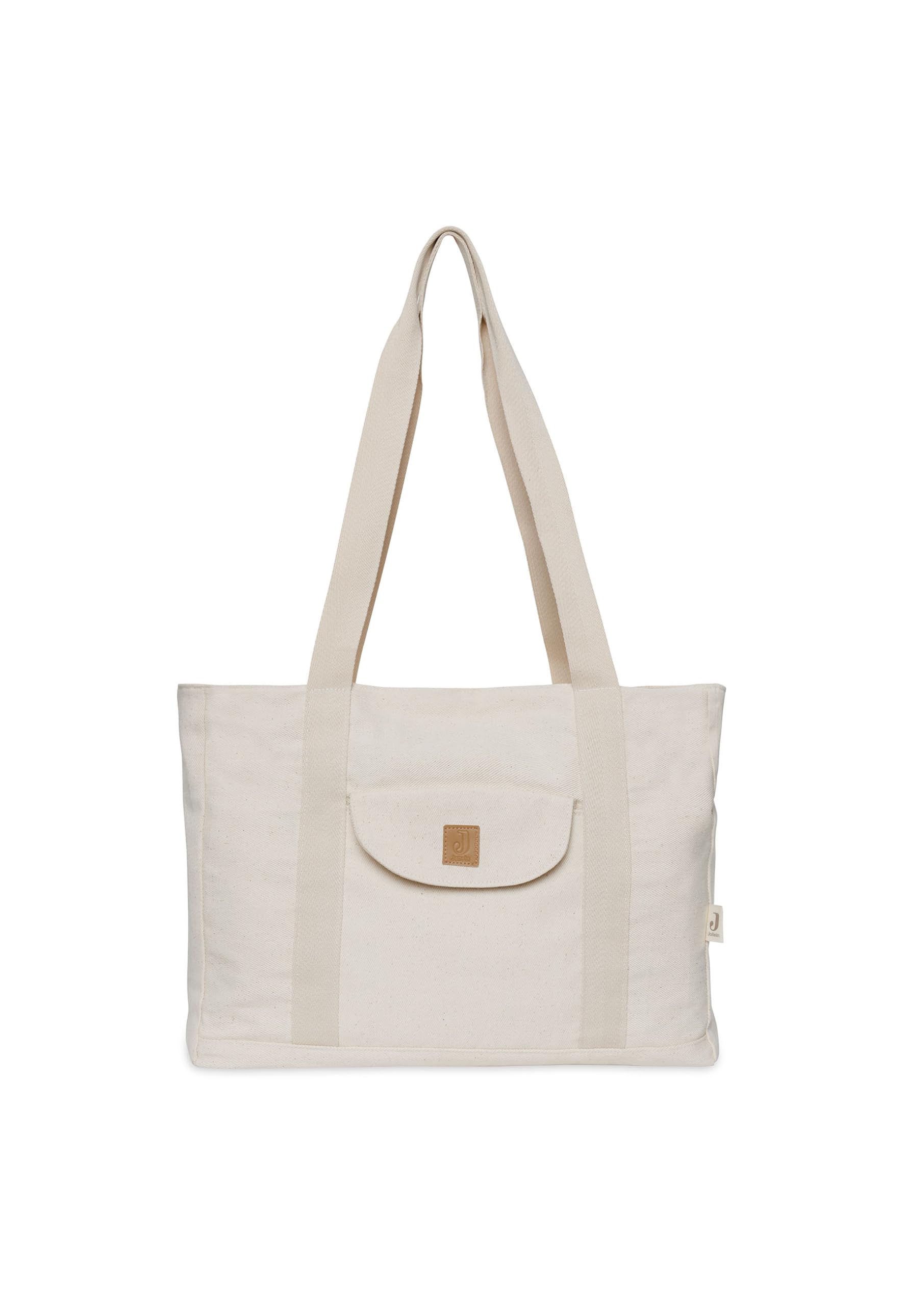 Jollein Borsa shopper per pannolini – Twill, Natural – Cotone – Borsa per passeggino – Borsa multifunzione – Beige chiaro