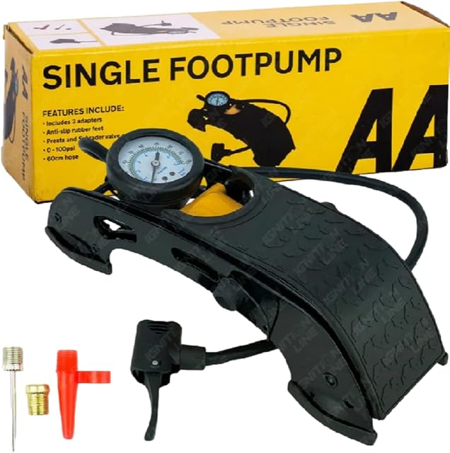 AA Single Foot Pump Barrel Cylinder For Car Van Bike Tyre Air Inflator