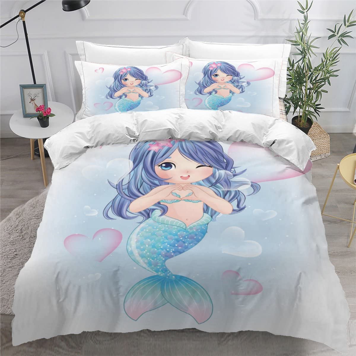 Parure de lit 2 personnes sirène pour créer une ambiance cocooning et romantique adulte