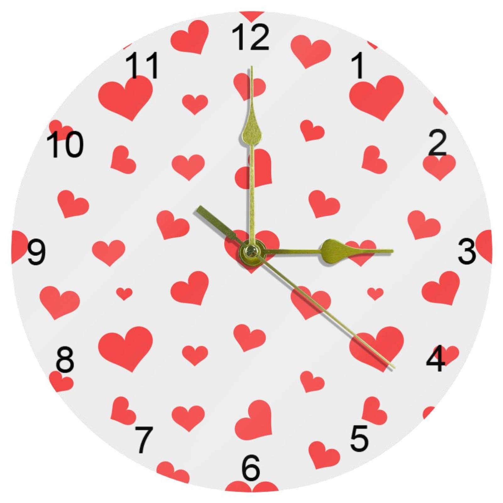 Horloge murale sans tic-tac à grands chiffres arabes pour la maison