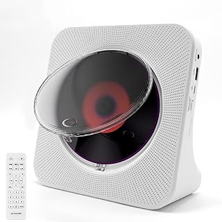 Desk CD Player with Bluetooth, Bulit-in Speakers Portable Desktop CD Player for Home, AUX&Stereo Headphone Jack, FM Radio Boombox with Remote Control, USB Port,LCD Display