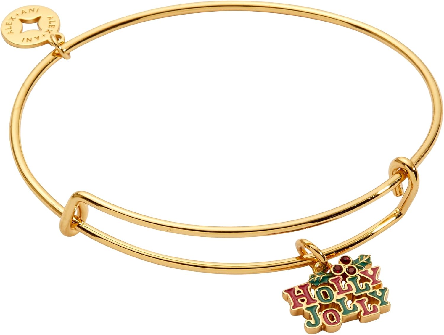 Alex and Ani Holly Bangle Bracelet, Shiny Gold