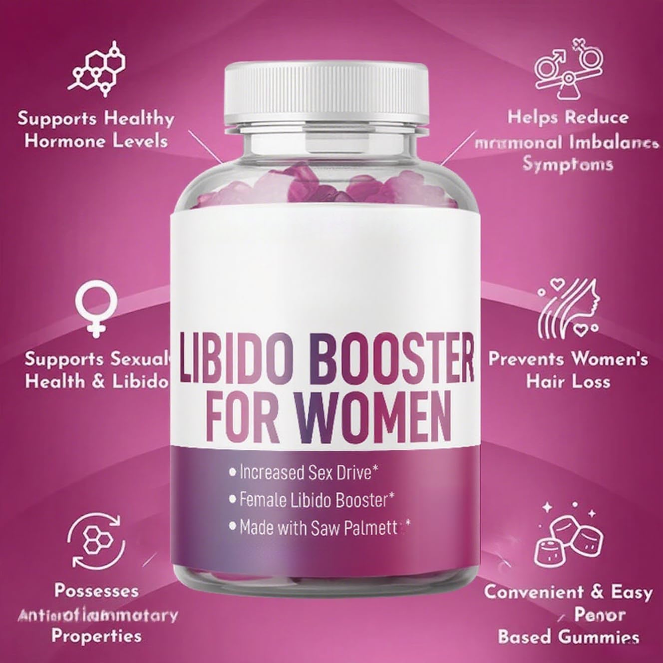 2PCS Potenciador de la libido femenina: aumenta la pasión y la emoción | Alivio del estrés, salud de la mujer, confianza, equilibrio hormonal, intimidad y aumento de energía