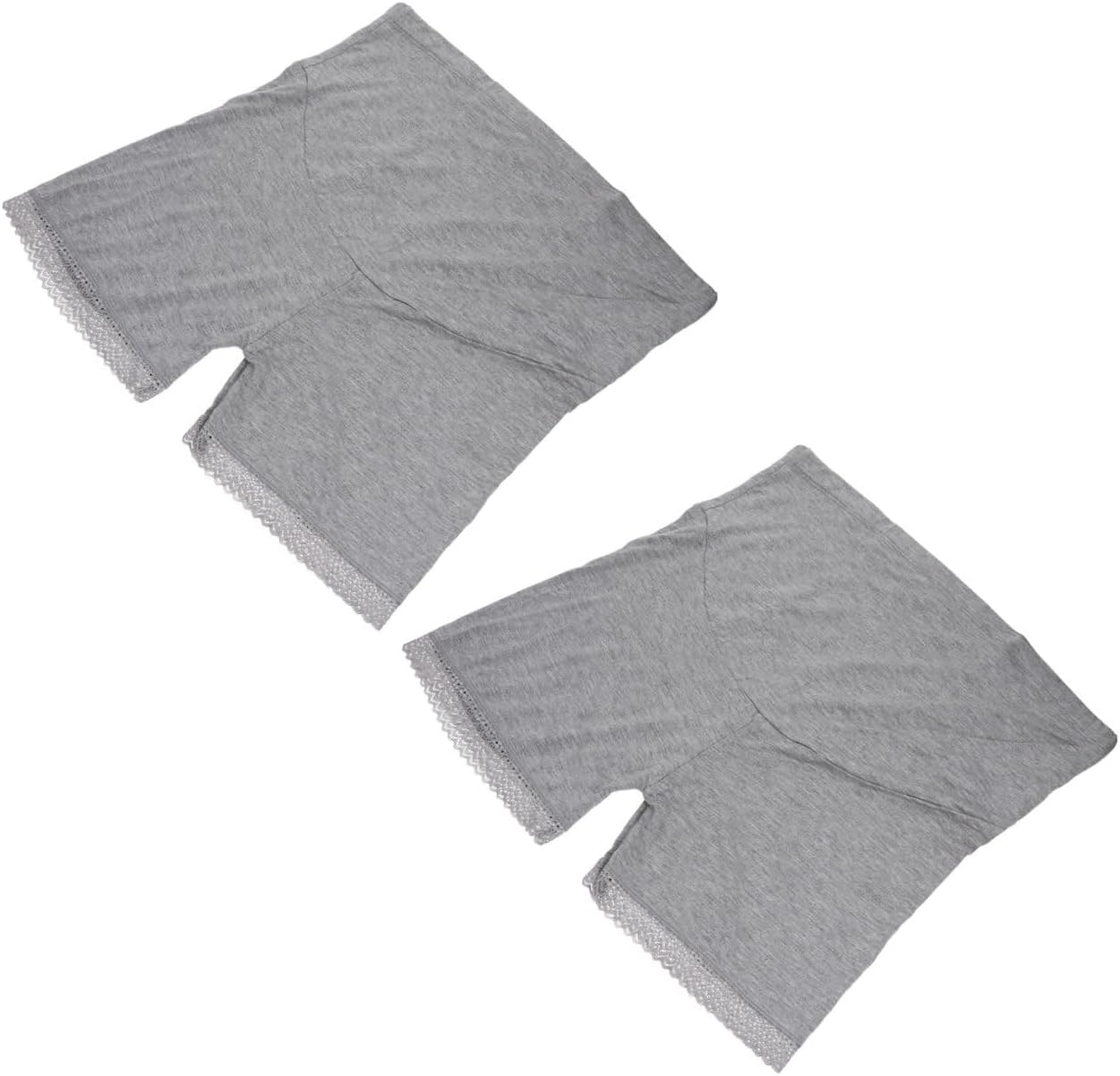 Abaodam 2Pcs High-Waist Maternity Panties with Lace Trim Cotton Underwear Abdomen Support Pregnant Safety Pants for Women L Gray