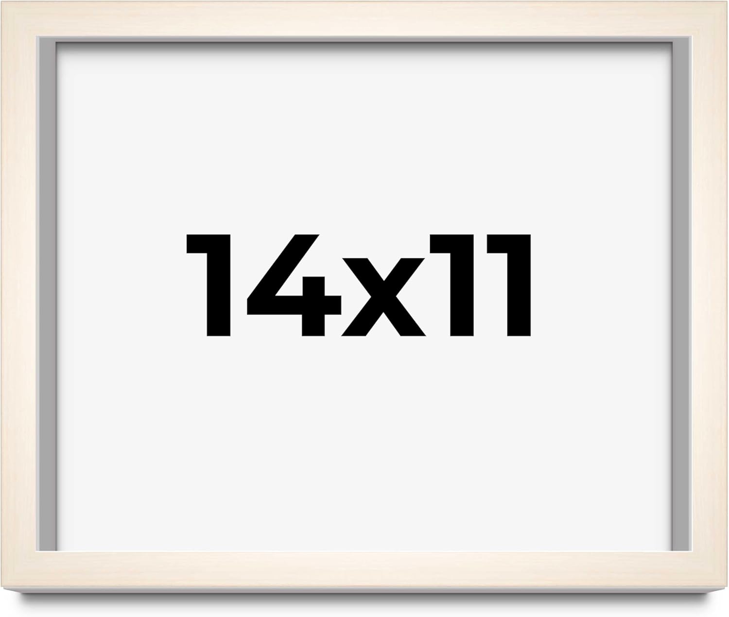 14x11 Shadow Box White Washed Solid Wood Picture Frame