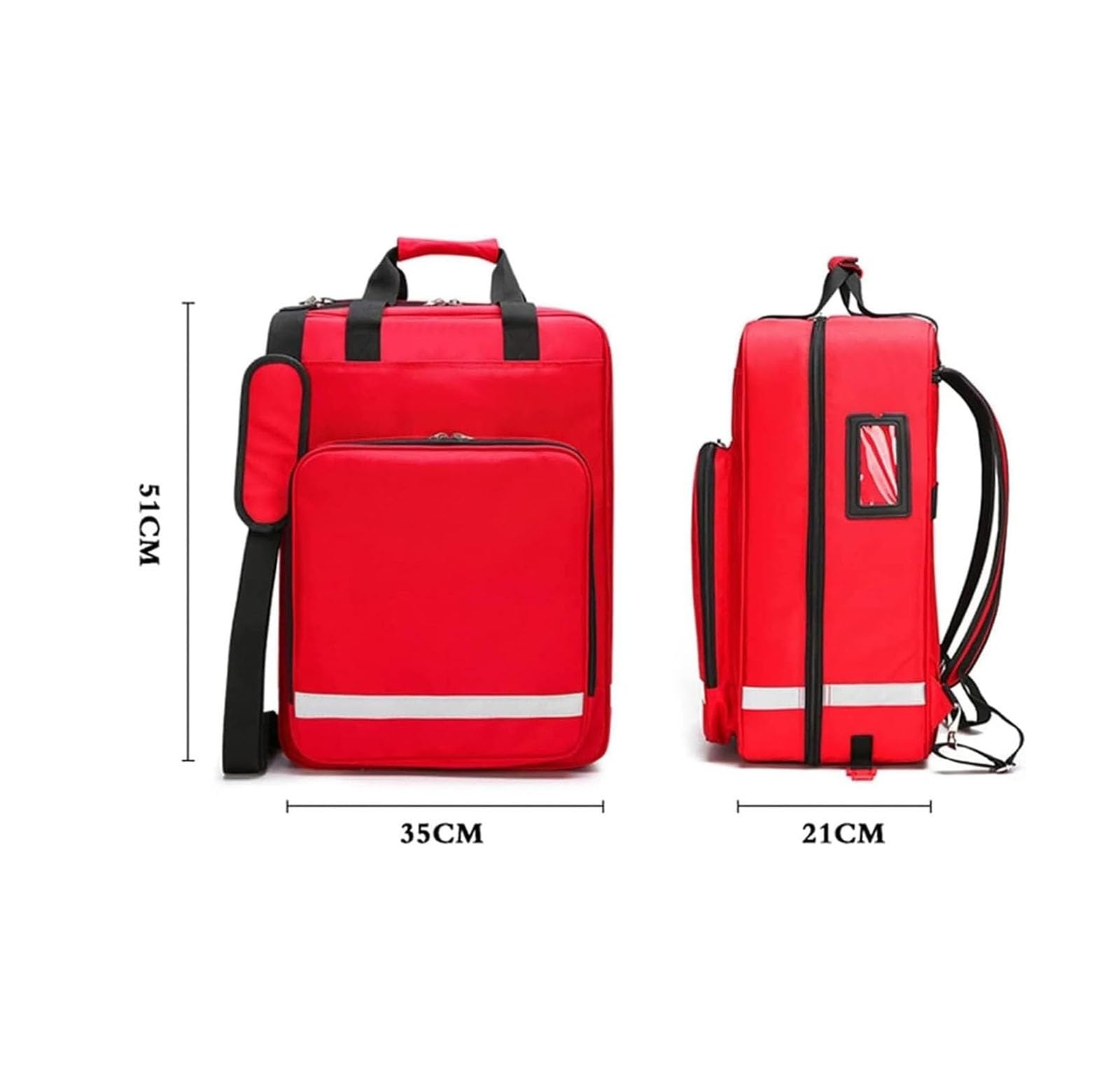 Bolsa de primeros auxilios de emergencia con ruedas y suministros médicos, con carrito desmontable, mochila de primeros auxilios para enfermeras, para senderismo al aire libre(Blue)