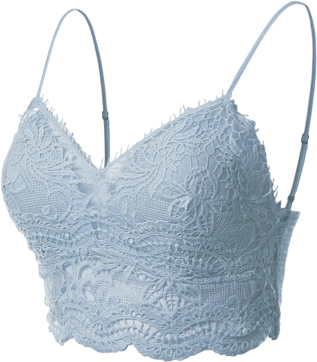 Design by Olivia Women's Lace Bralette with Bra Pads Wireless Soft Crop Top - Image 3