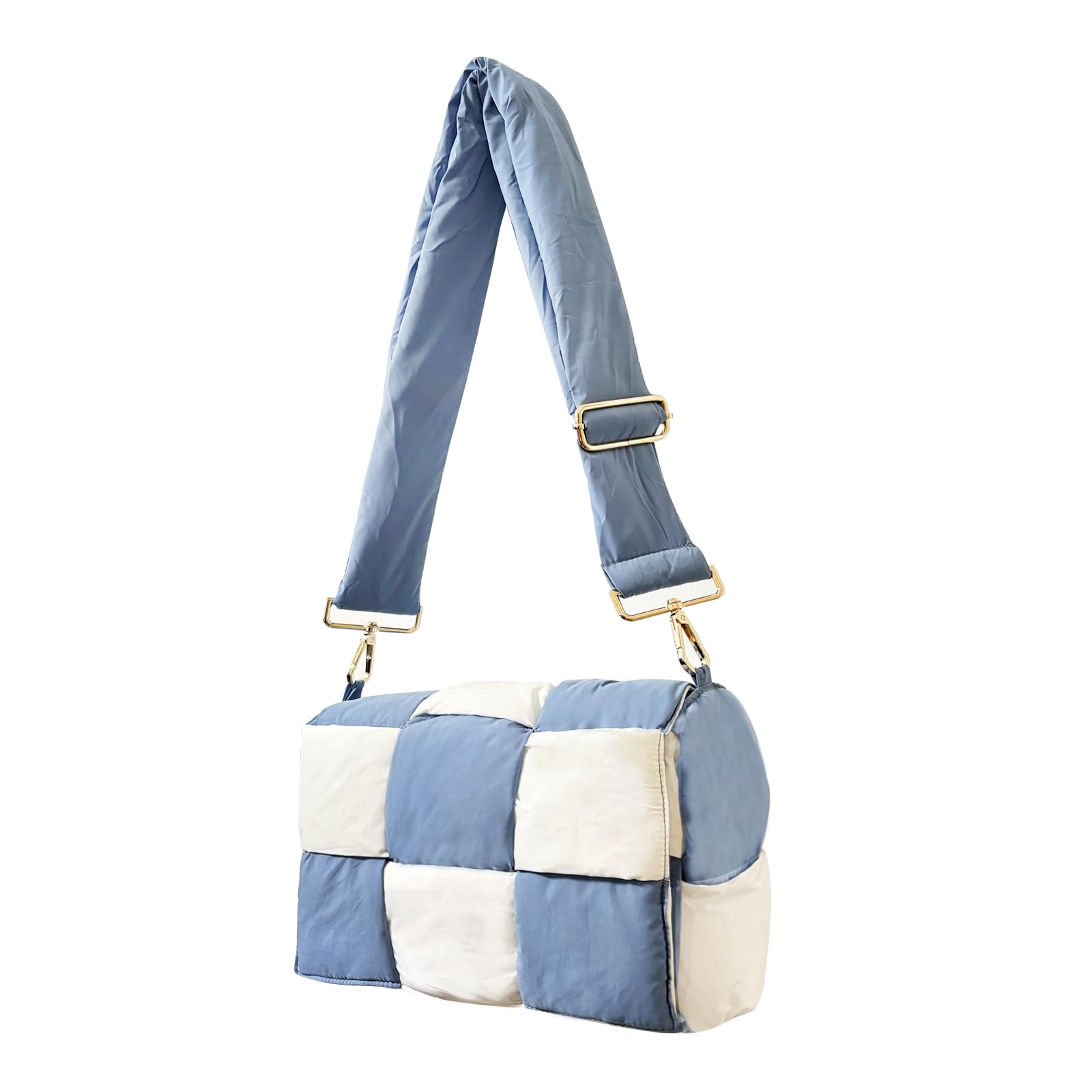 Shoulder Bag Lightweight Puffer Tote Crossbody Bag Handwoven for Women | waterproof nylon, durable, soft padded texture, versatile for travel, work, weekend, everyday, adjustable strap