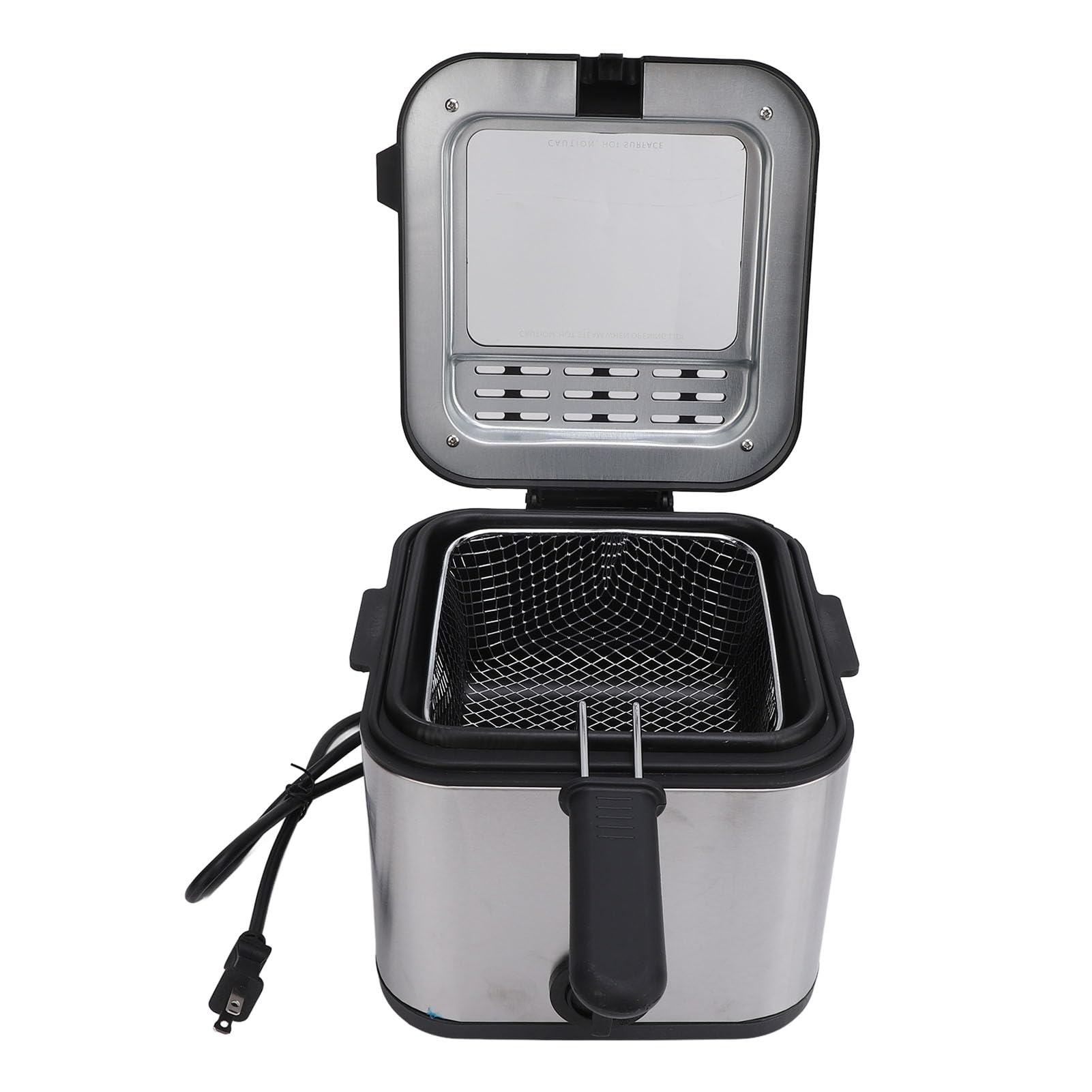 Stainless Steel Electric Fryer 1000W with Adjustable Temperature, Multifunctional Deep Fryer, Equipped with Overheat and Frying Basket