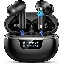 Cuffie Bluetooth 5.4, 2026 Nuovo Auricolari Bluetooth Stereo HiFi, 48 Ore Cuffiette In Ear con 4 ENC Cancellazione Rumore Mics, Cuffiette Touch Control, LED Display, IP7 Impermeabili Cuffie Senza Fili