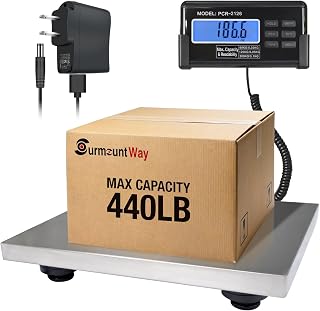 SurmountWay 440lbs Heavy Duty Shipping Scale - 15x12 Inch Stainless Steel Platform for Postal, Warehouse, Home & Industrial Use
