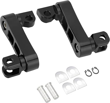 Motorcycle Male Mount Foot Peg Extensions for Harley Davidson Black | Touring Softail Dyna Sportster Road King Street Glide Road Glide, Passenger Highway Peg Brackets, Adjustable Clamp Supports