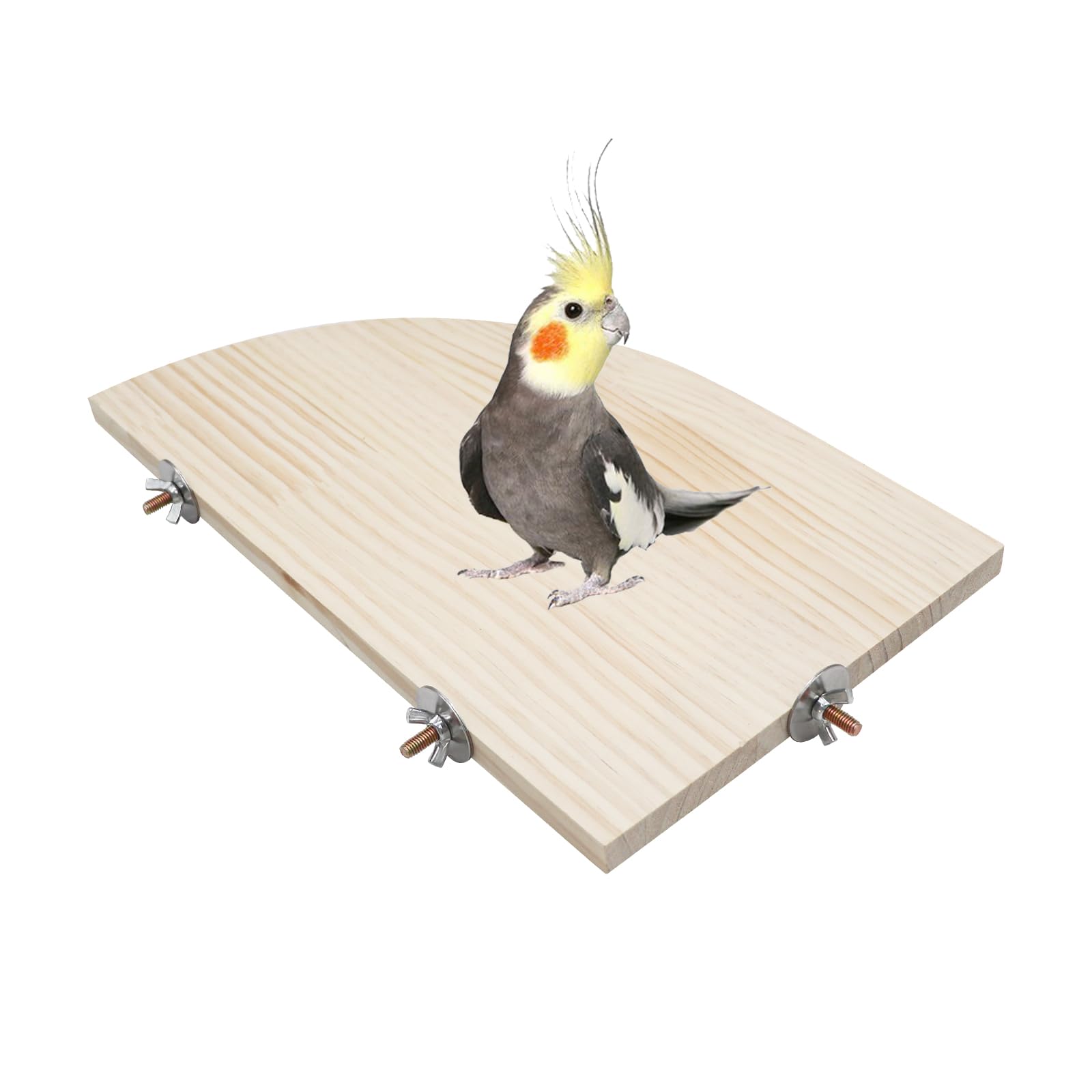 Bird Perch Stand Platform, 13.7 × 7.8 Inch Large Natural Wooden Small Animals Cage Shelf, Cage Accessories for Parrots Parakeets Cockatiels Rats Hamster Guinea Pig Conure Chinchillas