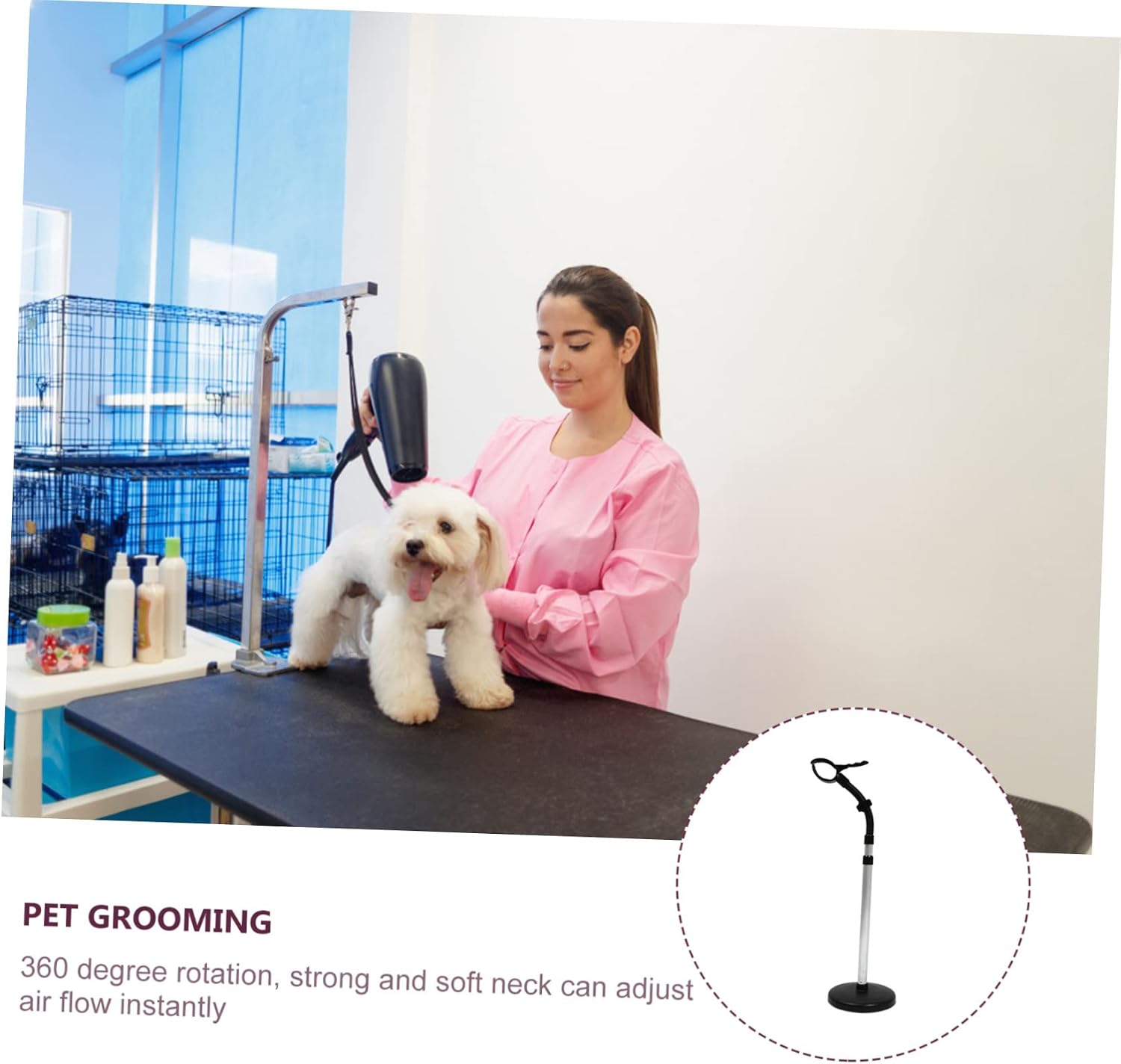 Hair Dryer Stand Holder Rotating Safe Material Pet and Human Hair Dryer Bracket