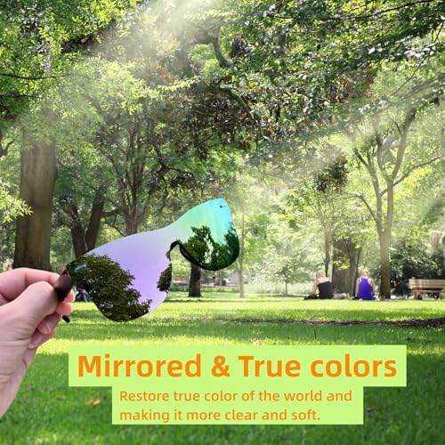 UV400 Rimless One-Piece Lens Reflective Sunglasses - Colored Mirrored Sun Glasses for Men & Women (2 Pack)2