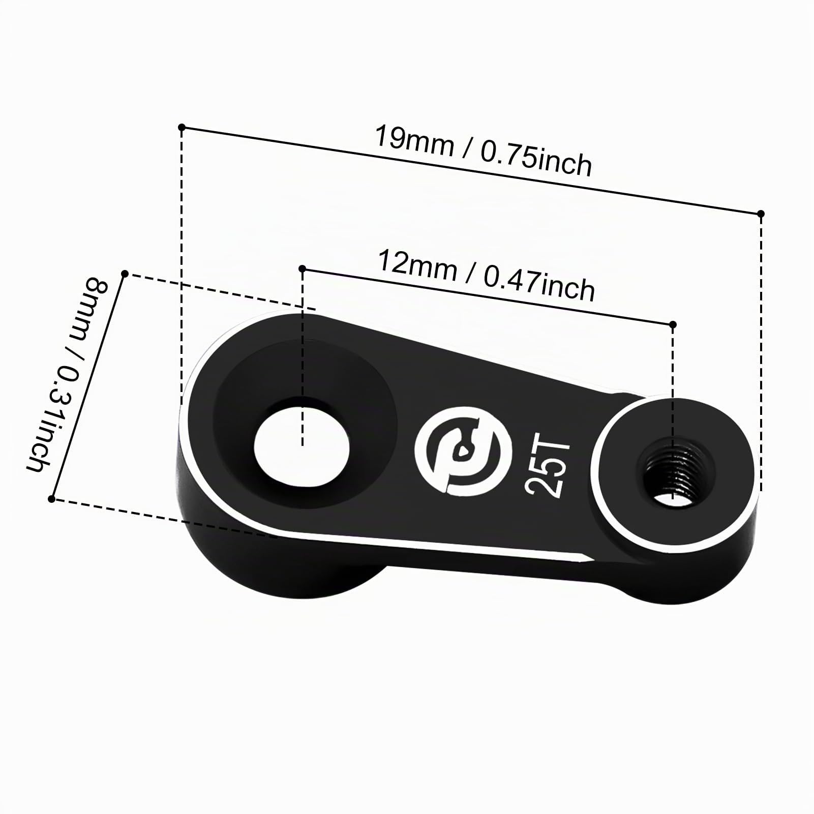 GOUPRC 9 kg Metallkernloser Digitalservo mit 25T RC-Horn für TRX4M 1/18 RC Crawler Auto-Upgrades (Schwarz)