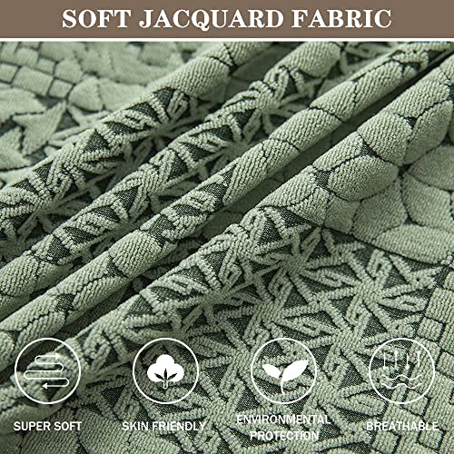 Pendejato Stretch Recliner Chair Covers, 4-Piece Soft Jacquard Recliner Slipcovers Single Seat Couch Covers Thick Furniture Protector With Pocket (Light Green) #TOP4