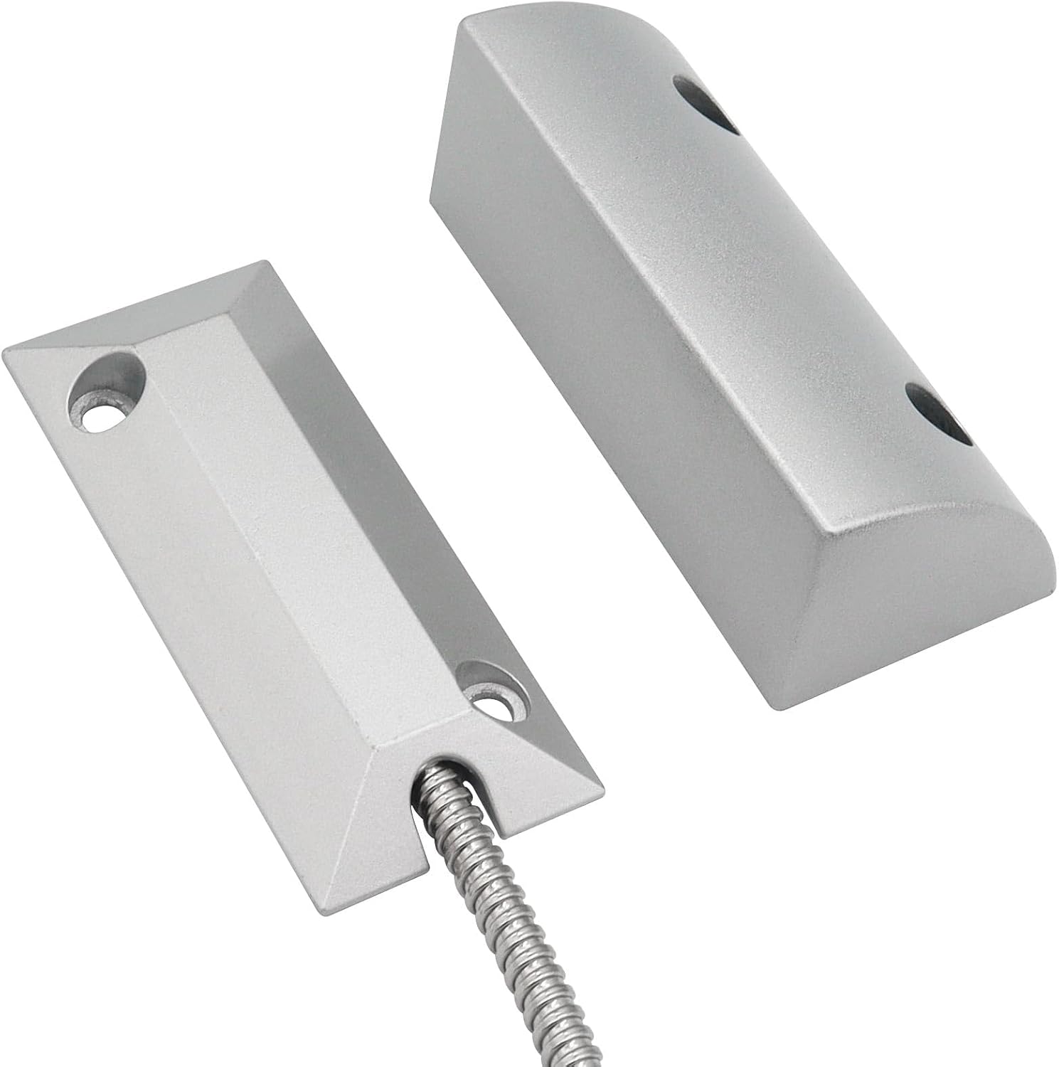 Magnetic Reed Switch, NC, 2 Wire, Zinc Alloy Sliver, OC-59 | Wired Surface Mount Normally Closed, Contact Sensor Alarm Magnetic Door Switch