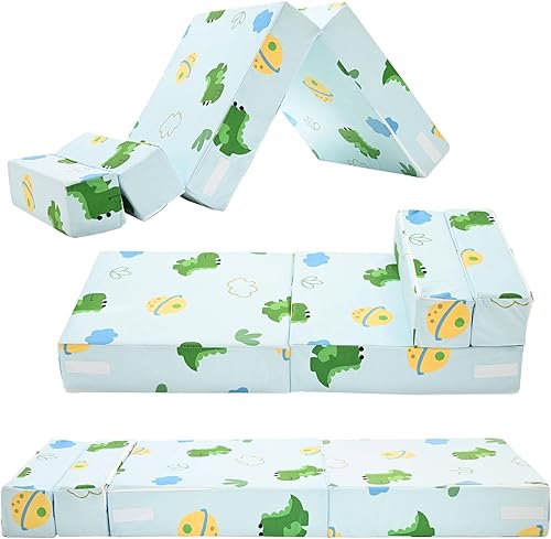 SUNYRISY Sofá cama plegable para niños, colchón de futón de 6 pulgadas, sofá convertible para niños, silla plegable para el suelo, cama para sala de