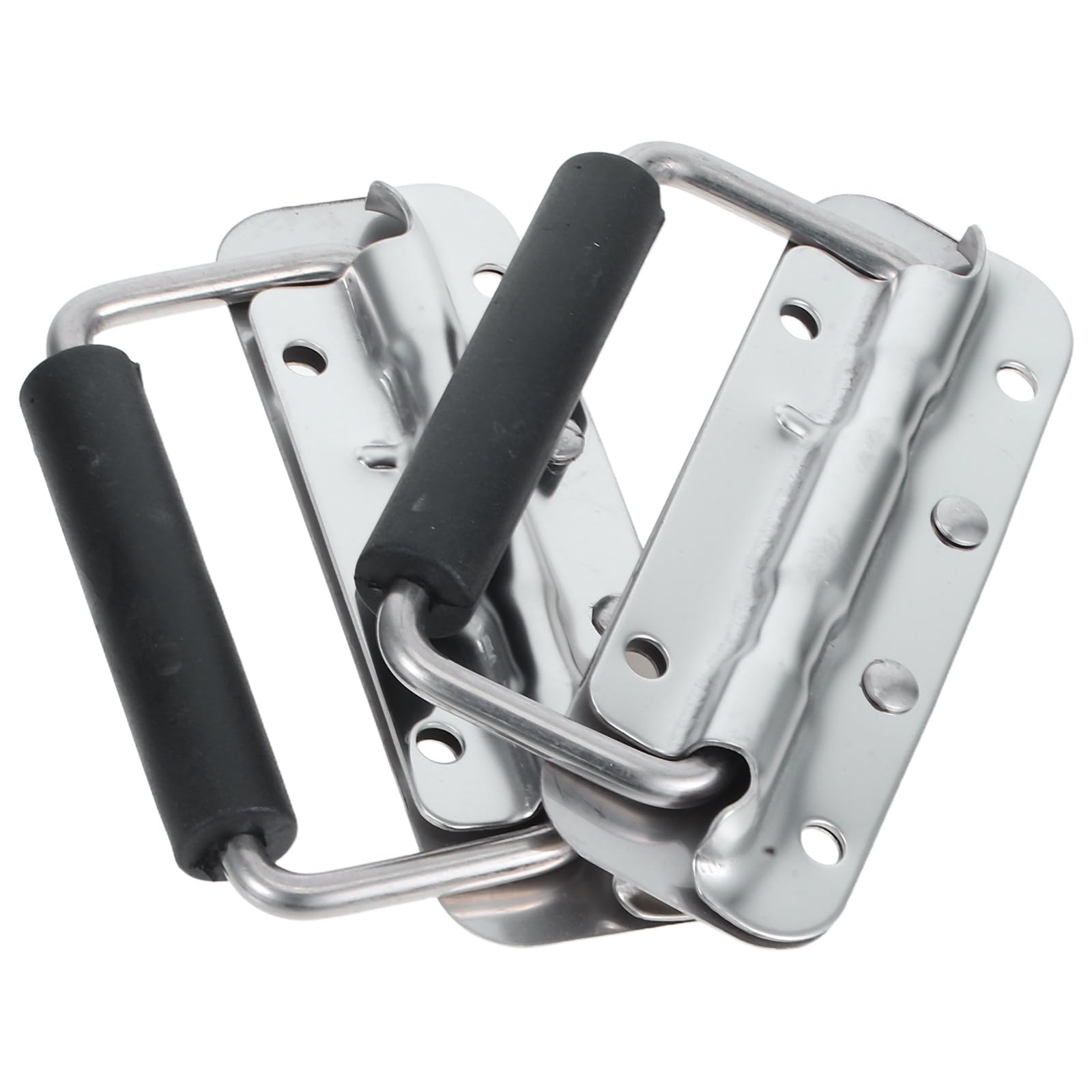 Asa de caja de acero inoxidable con resorte y mango plegable resistente 8