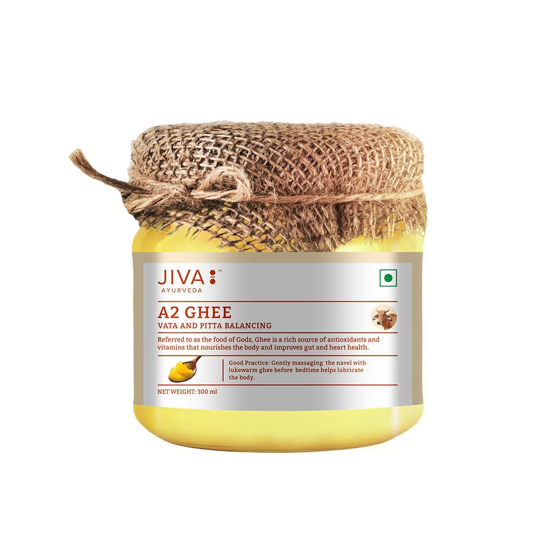 Jiva Gir Desi Cow A2 Ghee 300 ml | Sourced from A2 milk from Gir Cows & Made With Bilona Churning Process | Excellent source of OMEGA 3, OMEGA 6, Vitamins B2, B12, B6, C, E & K (Pack Of 1) (B089N1D3DV) Amazon Price History, Amazon Price Tracker