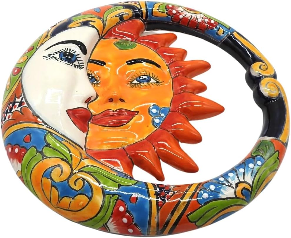 Hanging Wall Eclipse Medium Indoor Outdoor Multi Colored Figure Glazed