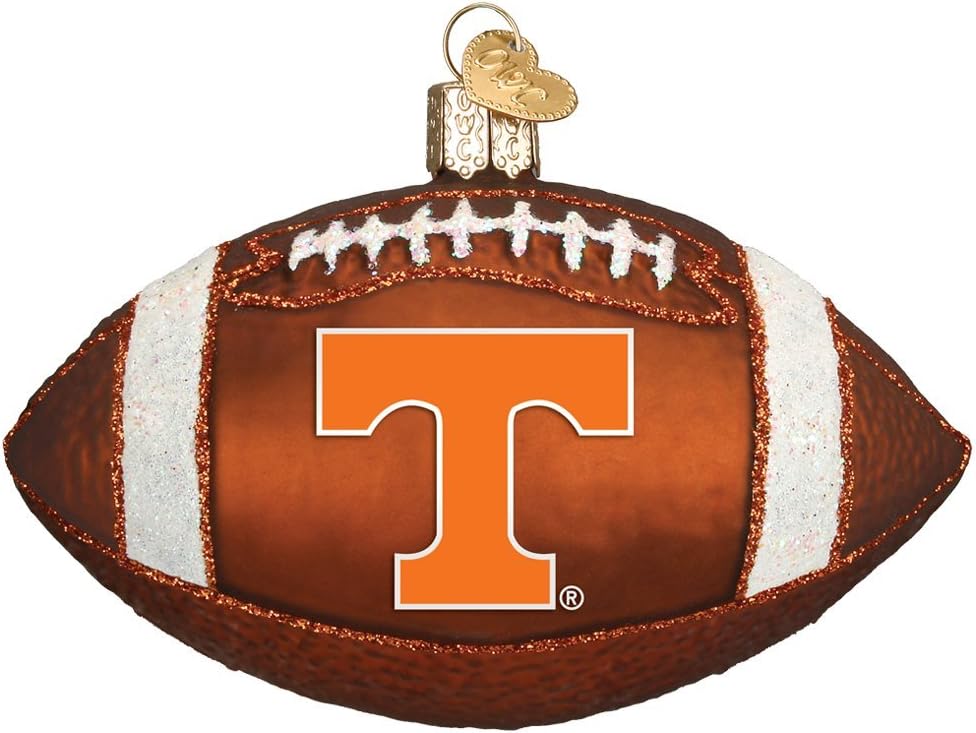 Old World Christmas University of Tennessee Football Glass Blown Ornament for Christmas Tree, Handcrafted Holiday Decoration, University Collection
