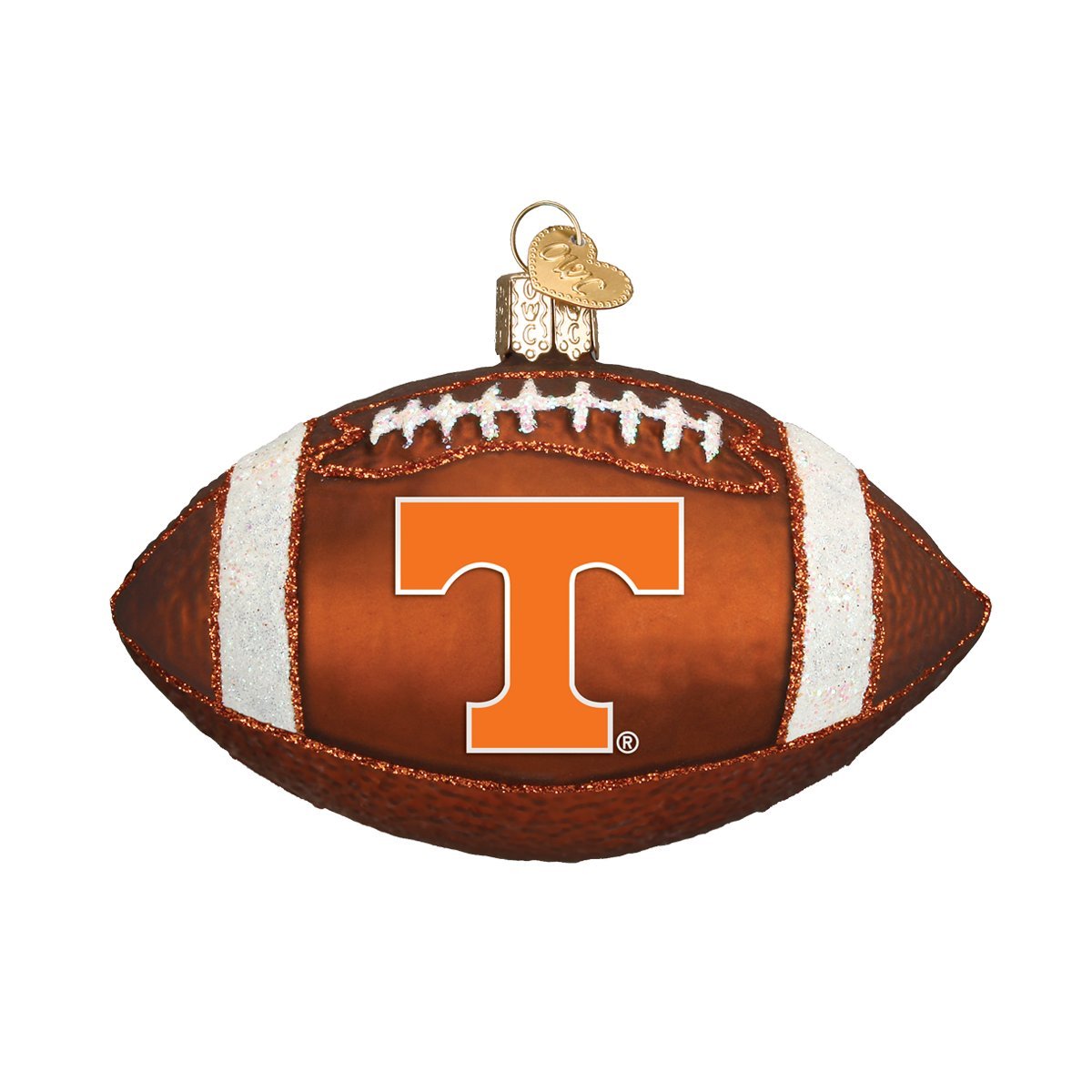 Old World Christmas University of Tennessee Glass Blown Ornaments for Christmas Tree Football, 4