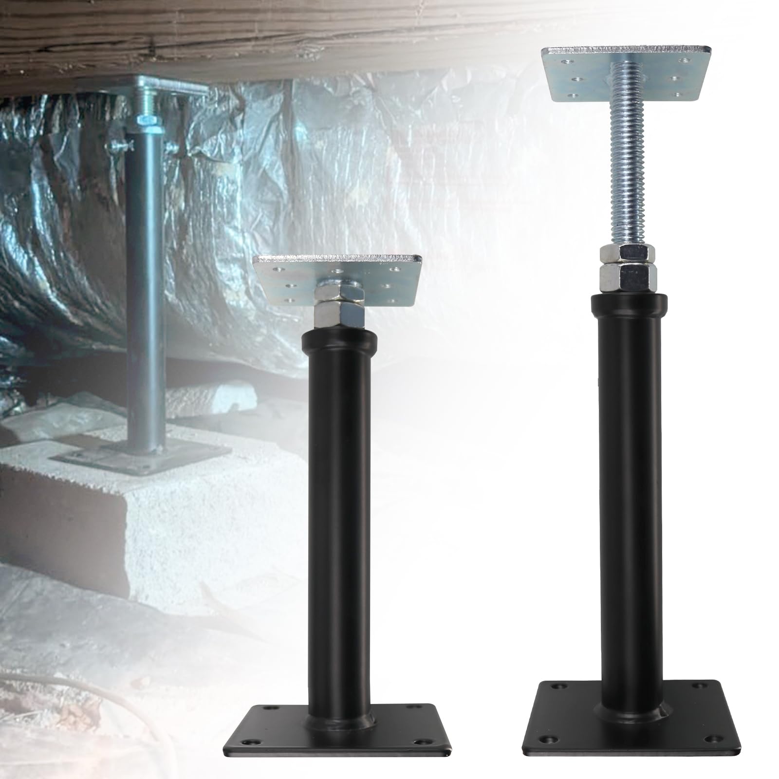 Small Jack Posts Snapklik.com : 2-Pack Adjustable Floor Jacks, 12.5-16.5 Inch Heavy-Duty ...