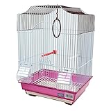 DZL Jaula para pajaros con comederos,Palos y Columpios (34.5X28X49.5CM) (Purpura)