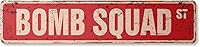 Vista 1 de Bomb Squad Vintage Plastic Street Sign Rescue Rap Disposal Army Military Indoor/Outdoor 24" Wide