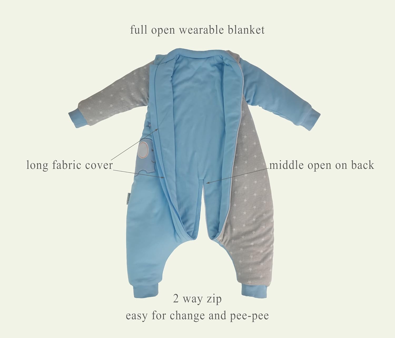 Toddler Wearable Blanket With Legs (2-4T) Tog 2.5 Feeted Baby Sleep Sack with Feet Walking Wearable Blanket with Removable Long Sleeves Quilted Sleeper Infant Sleep Wakjer Sacks Cotton Soft