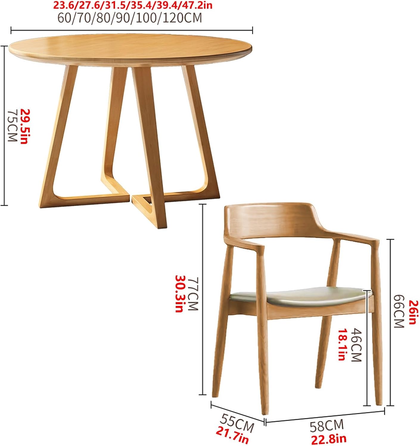 Modern Round Conference Table and Chair Set for Office Reception Room Club and Negotiation (Two Chairs-35.4