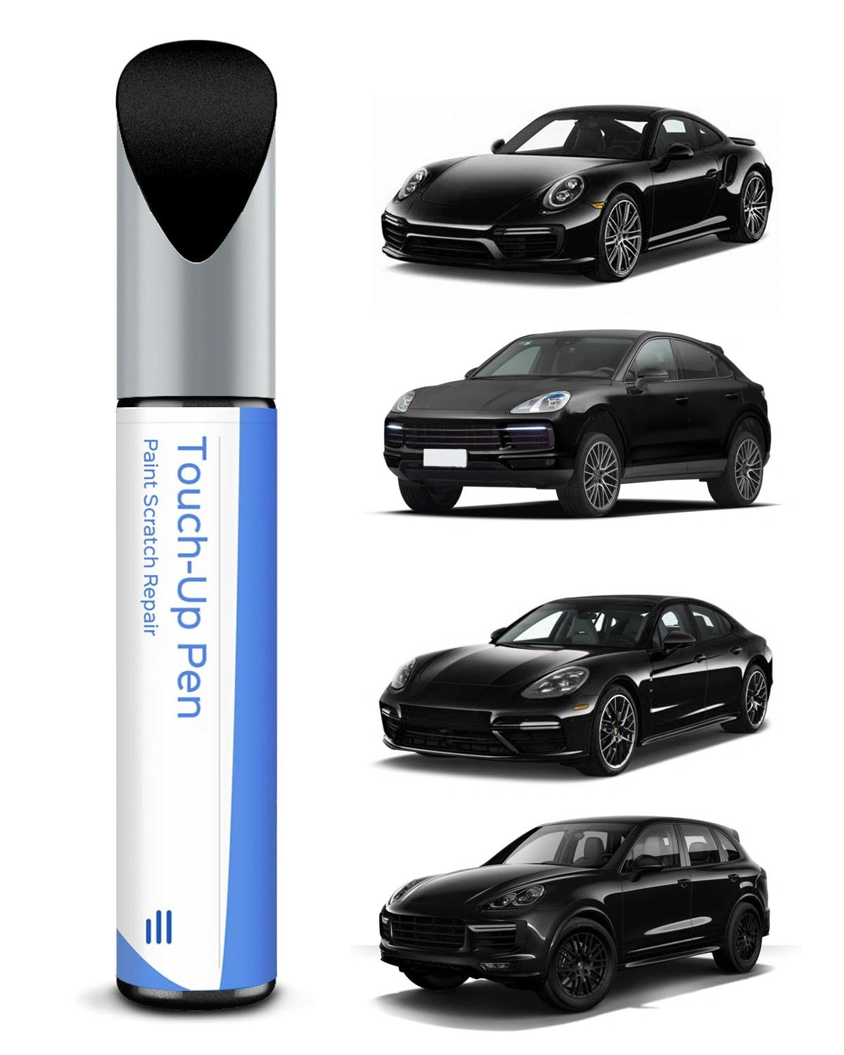 (C9X/2T) Correcteur de peinture Noir Jet Métallisé pour Porsche - Correspondance exacte pour éclats et rayures