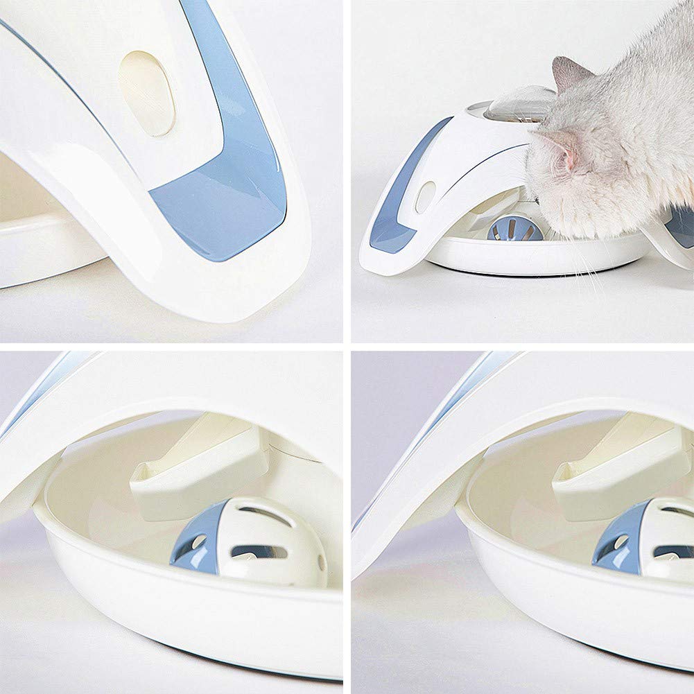Interactive Cat Treat Dispenser Toy - Slow Feeder Puzzle Ball with Feather, Mental Stimulation - Increased Interaction, Stable Design - Made with Excellent PP Material (Yellow