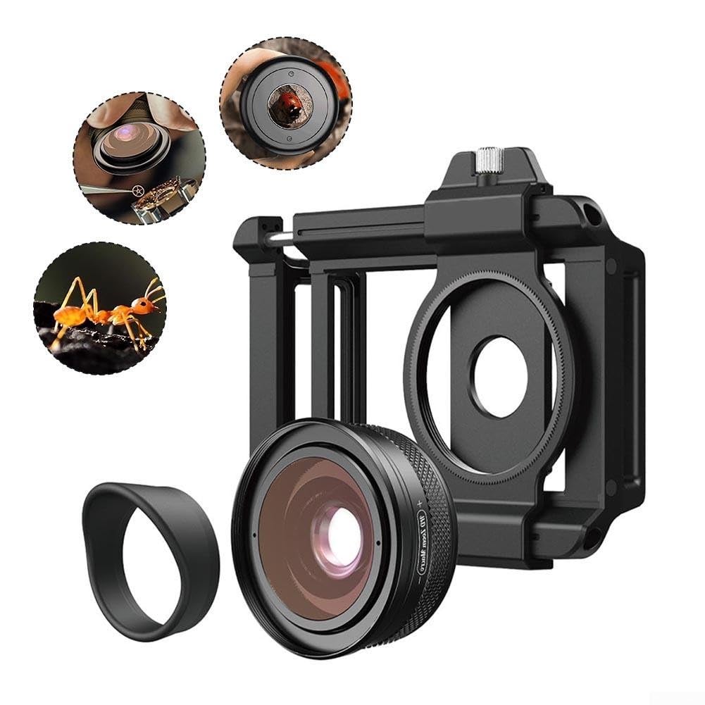 APLZM100 Obiettivo macro compatibile con smartphone con zoom 10 20X, apertura F1 05 e corpo in lega di alluminio per scatti macro ultra chiari