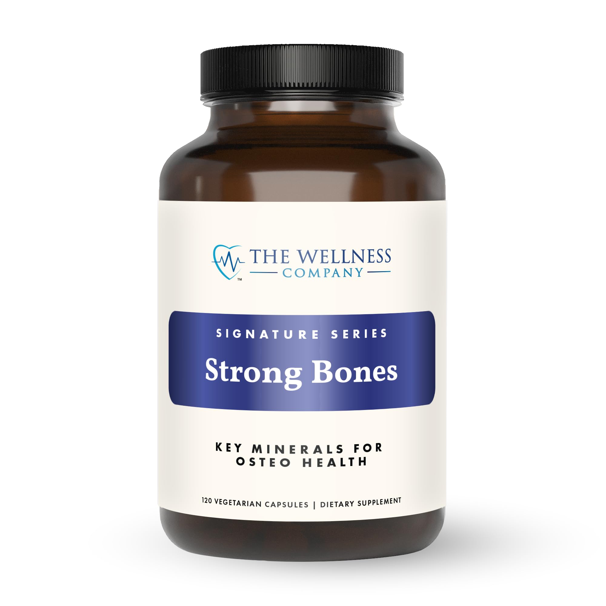 The Wellness Company Strong Bones | 120 Capsules (2-Month Supply) | Made with Key Minerals to Help Build Bone Strength | Non-GMO, Vegan, Gluten Free | for Supporting Bone Strength and Health