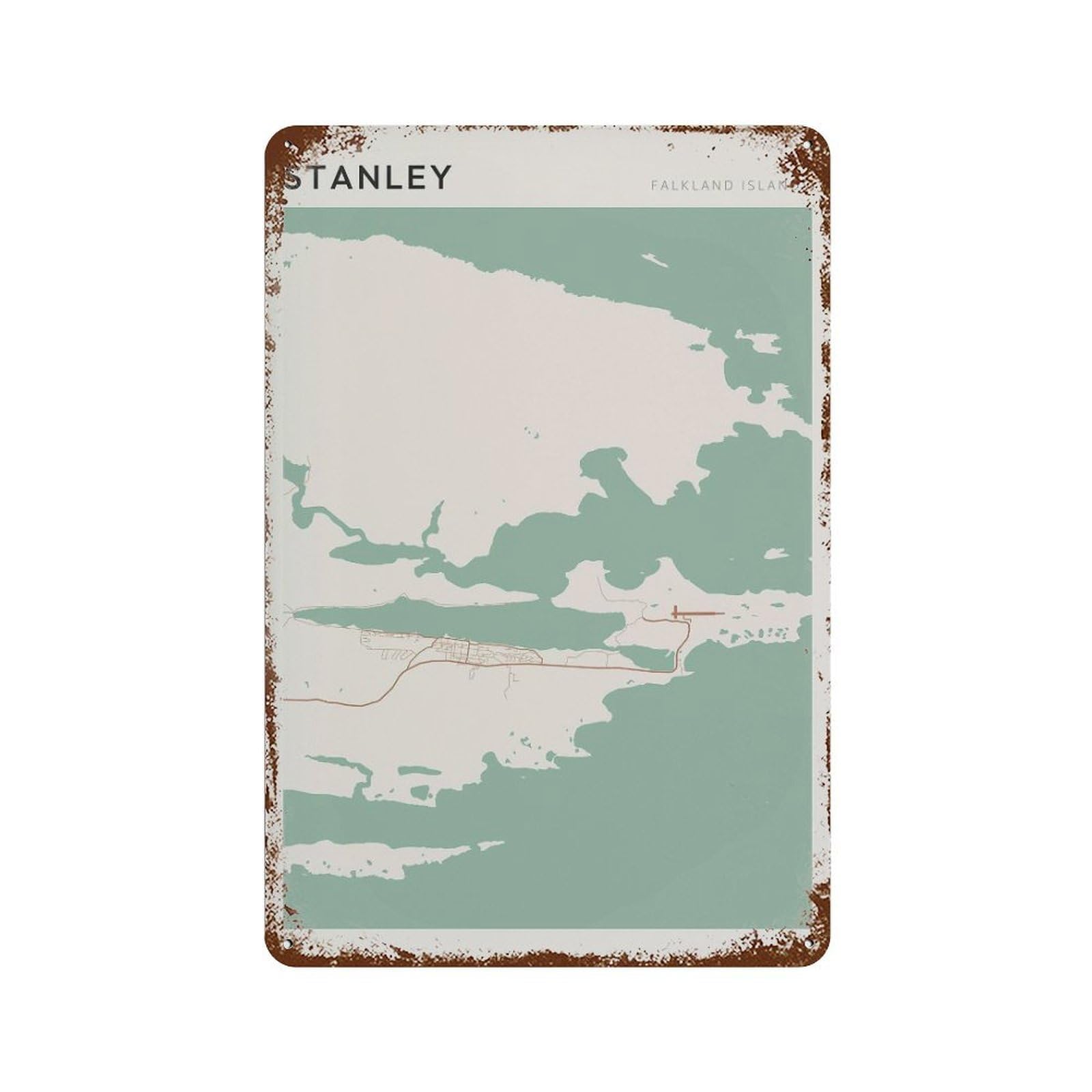 xiaoxiaoshen Stanley Map Falkland Islands Wall Decor Art Metal Tin Poster Modern Home Decor Art Home Bar Shop Decorations Vintage Sign 30x20cm