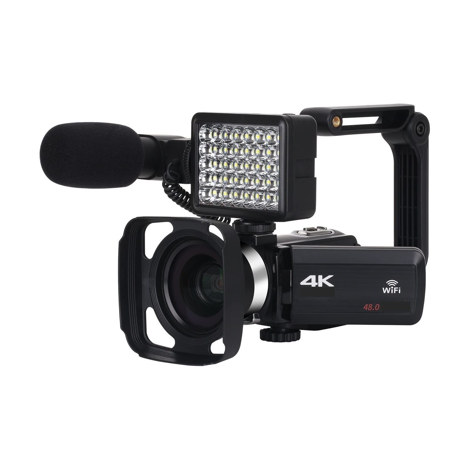 Macchinetta Digitale, Videocamera Digitale Full 4K Videocamere Videocamere digitali Live Streaming Fotografia 18X Vlogging Recorder Webcam Ultra HD(64G SD Card,Camera Knit 3)