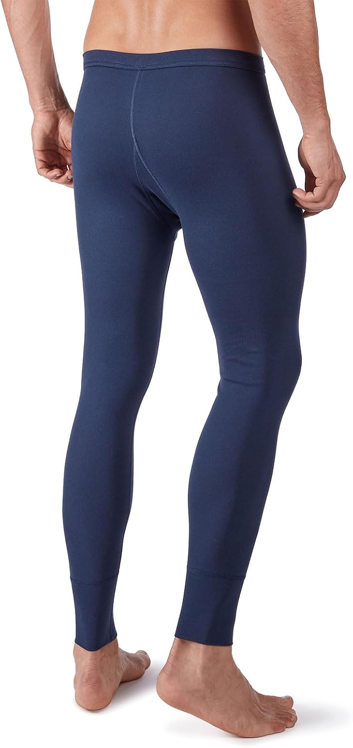 HUBER Men's Long Johns with Front Fly Cotton Fine Rib 112362 Navy L