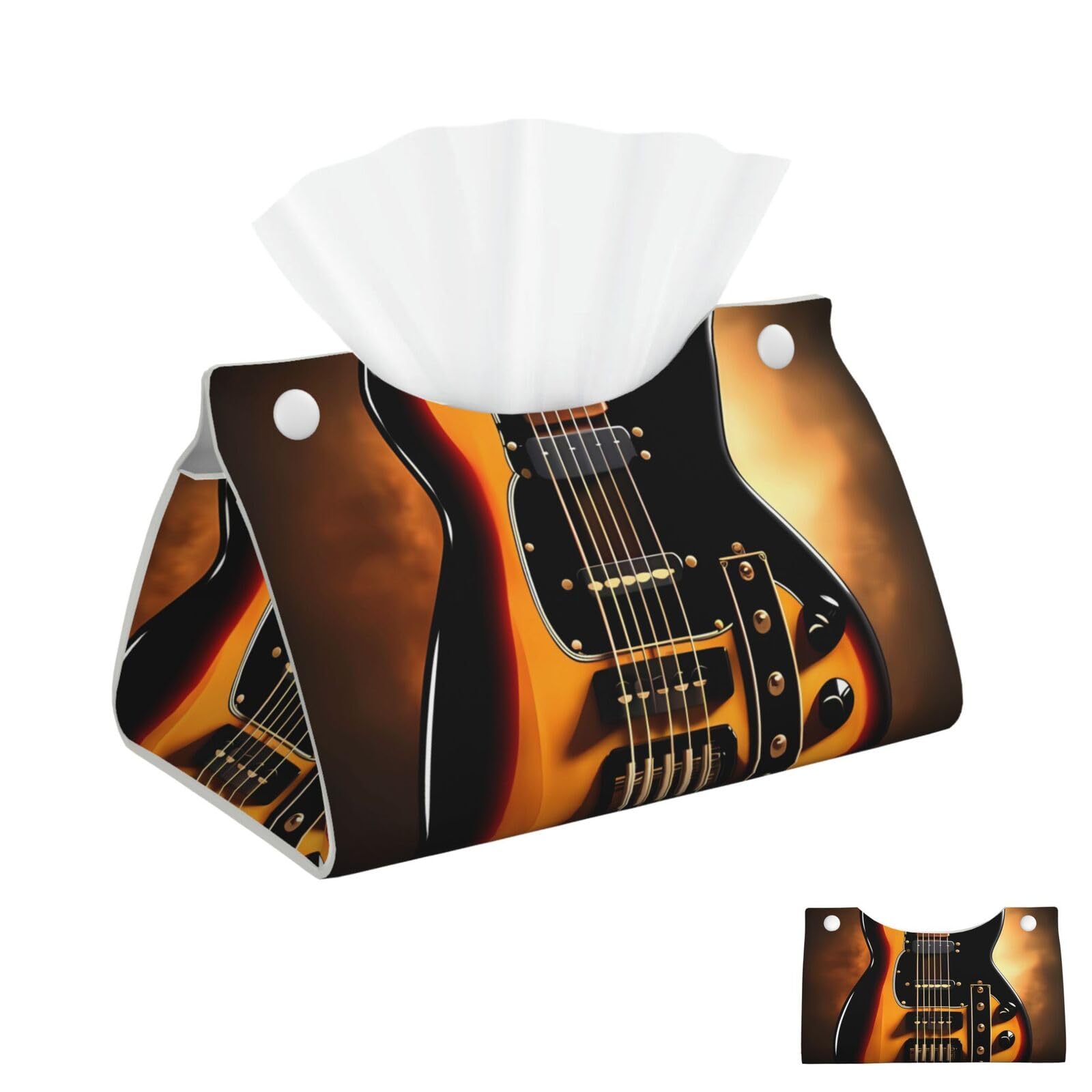 Instrumental Guitar Tissue Box Cover Square Cube Boxes