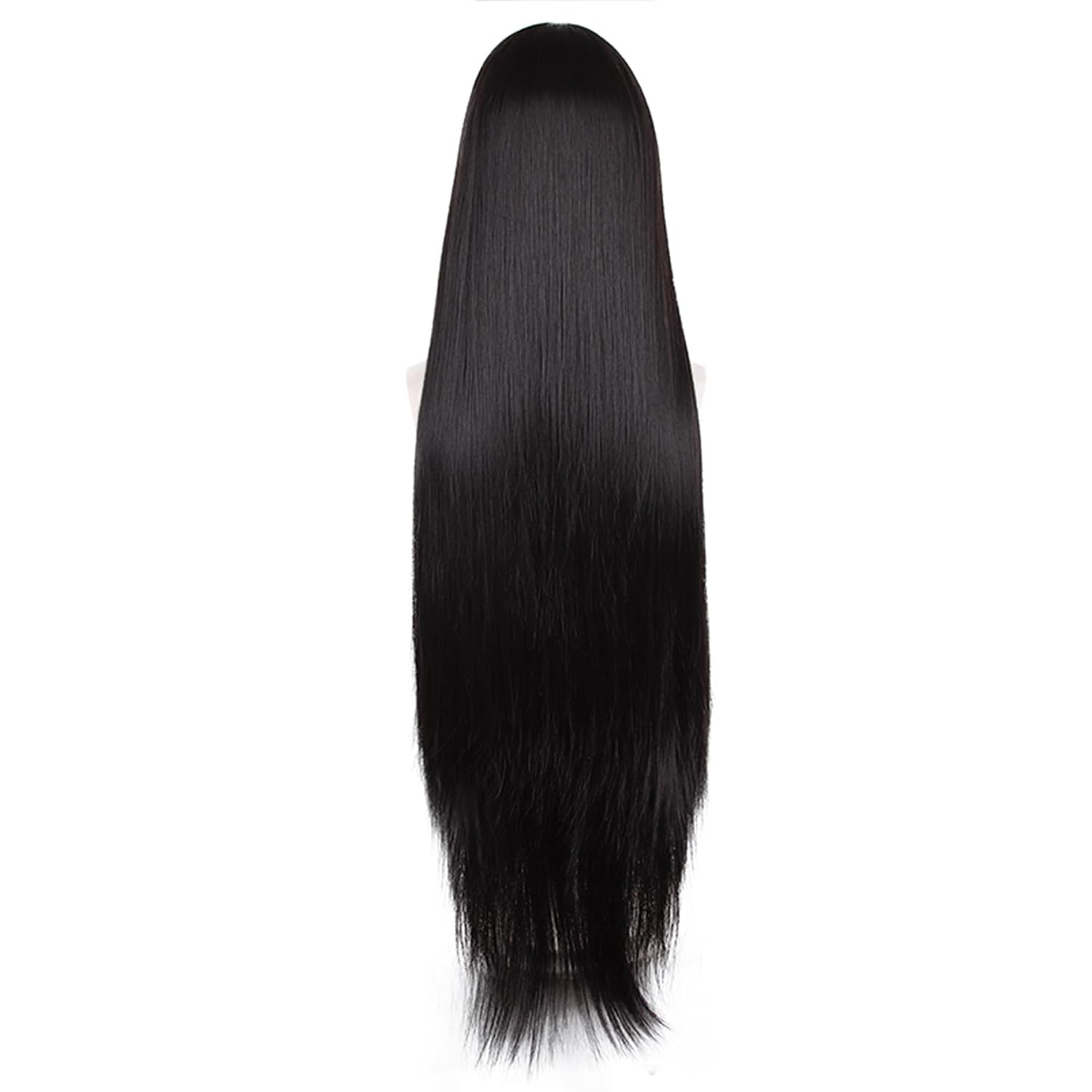 40in Purly Black Long Wig for Women Cosplayers Heat Resistant Synthetic Fiber Long Hair Anime Costume Party Halloween Cosplay Daily Use Replacement Wigs