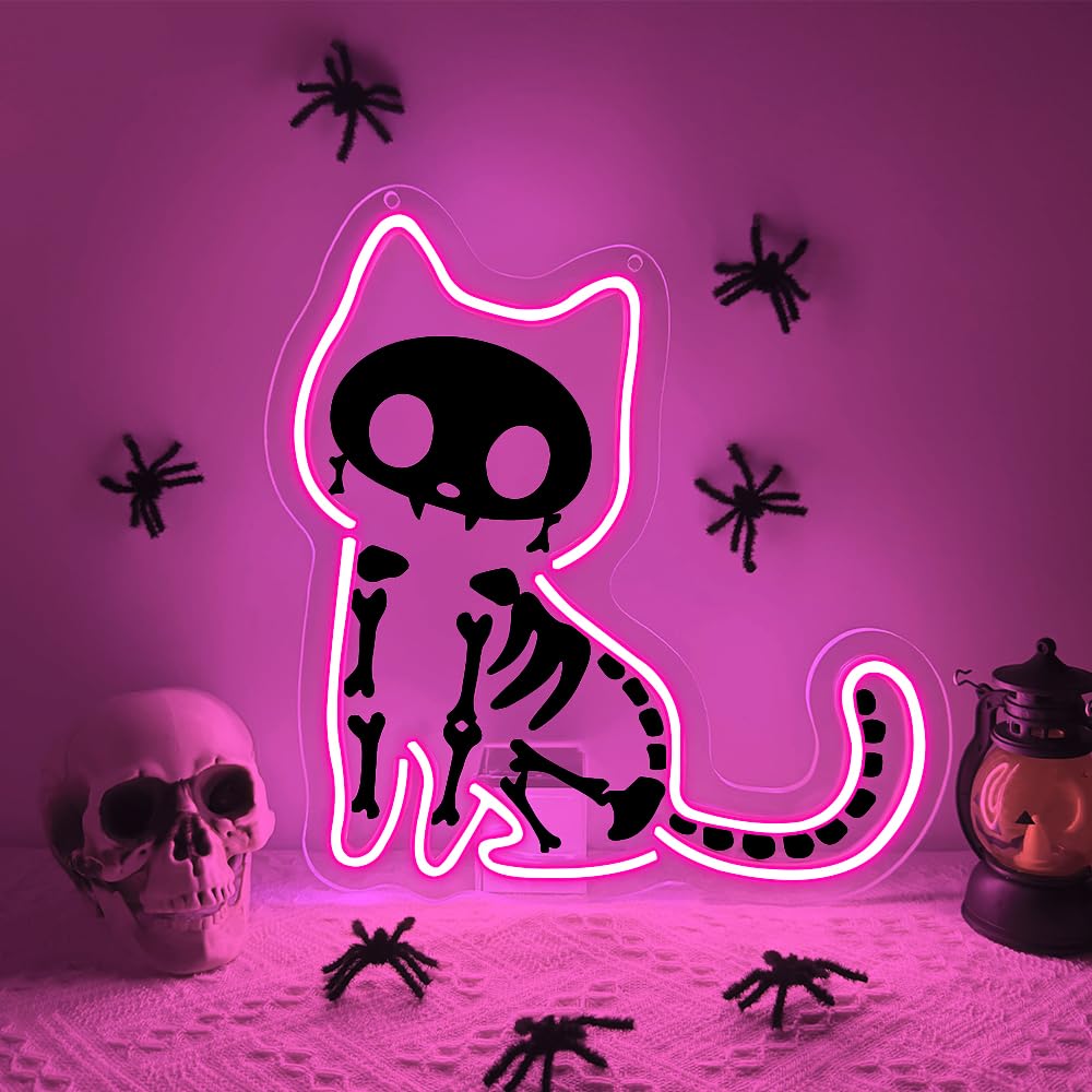 Photo 1 of BEISKAFNVSZ Cat Neon Sign - Pink LED Light