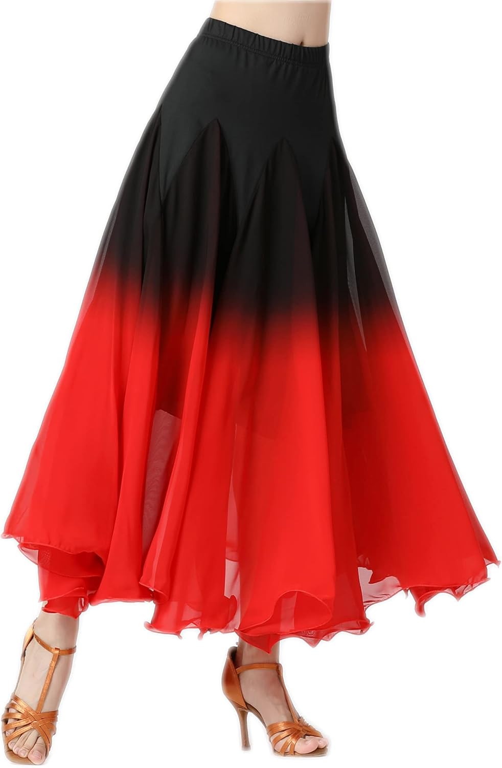 CISMARK® Elegant Ballroom Dancing Waltz Dance Party Long Swing Mesh Skirt - Image 5