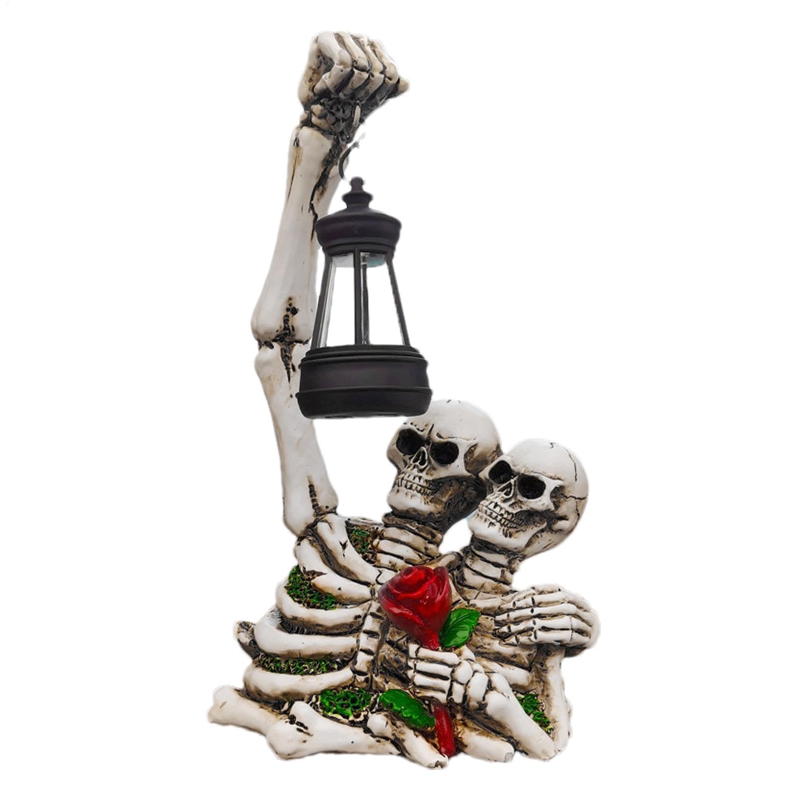 Figurine de couple de squelettes avec lumières idée cadeau déco extérieure
