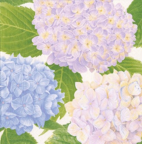 Caspari Napkins Floral Wedding Paper Napkins Cocktail Napkins Purple Hydrangea Pk 40
