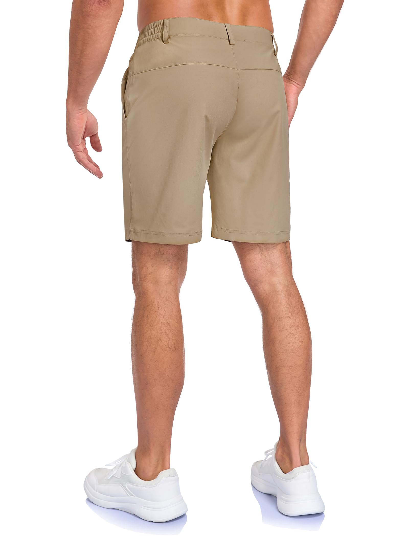 Zoofly Short de Golf pour Homme Taille élastique Short Cargo été Bermuda décontracté Coupe Classique Pantalon habillé avec Poches - 2