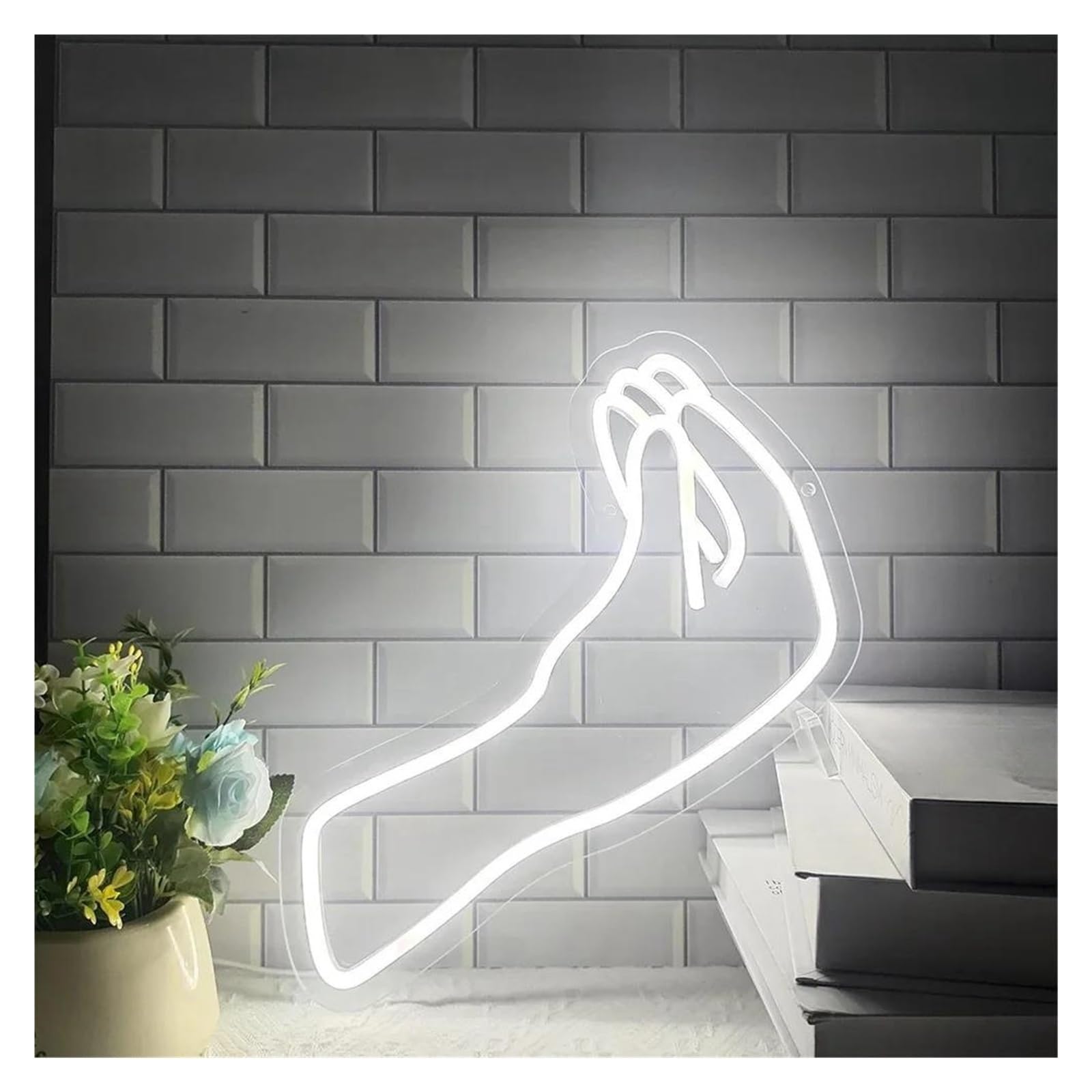 Insegna luminosa al neon Gesto della mano italiano per insegna al per neon Luce LED dimmerabile per USB per casa per Stanza Ristorante Bar Cucina Hotel Negozio Decorazione murale 33 cm × 31