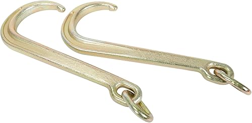 Miniatura 3 de Gancho en J chapado en zinc amarillo de 15 pulgadas, resistente grado G70, correa de eje de remolque Wrecker Roll Back Clevis (2 unidades)