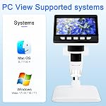 4.3" Microscope numérique pour adultes, SKYEAR Microscope de pièces 1000X Amplification avec 8 Ajustable LED Remplir les lumières, USB Microscope pour Windows/MacOS, Fournitures de collection de pièces-Blanc